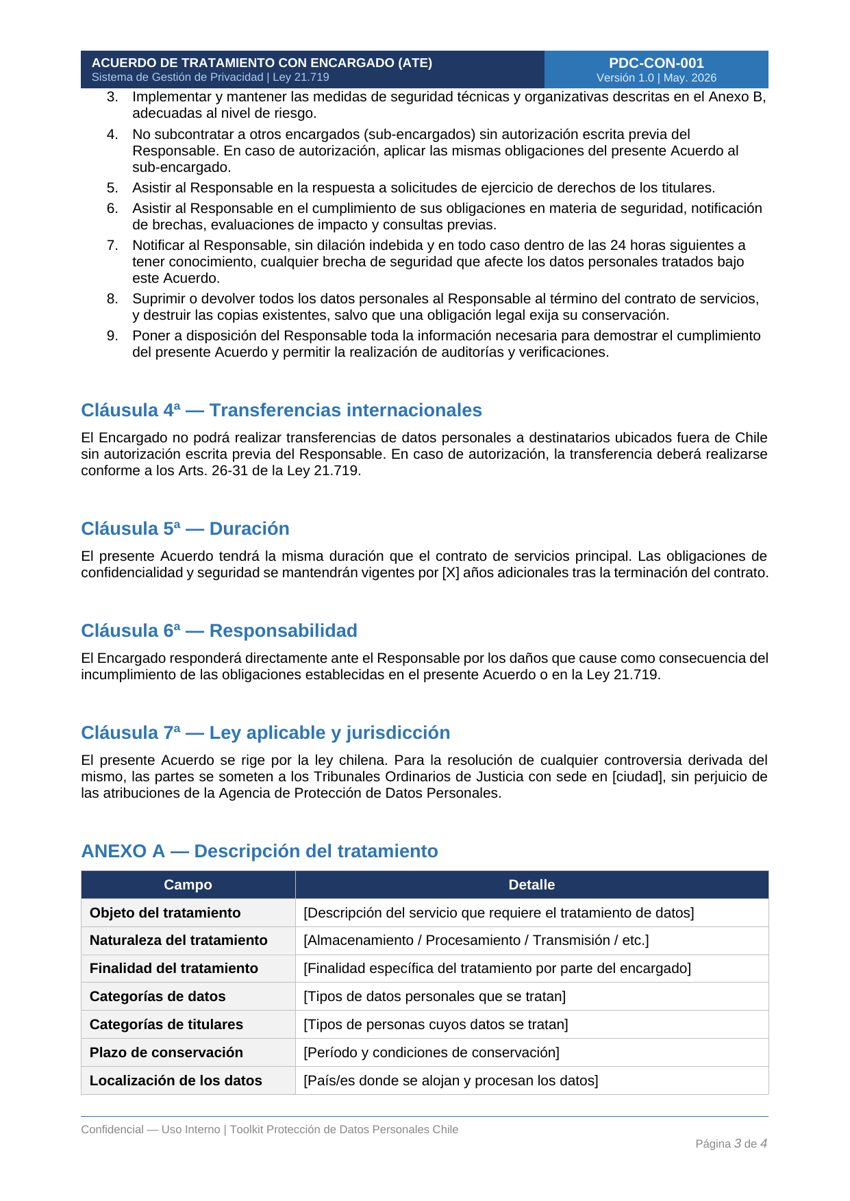 Toolkit Ley 21.719 — Protección de Datos Personales