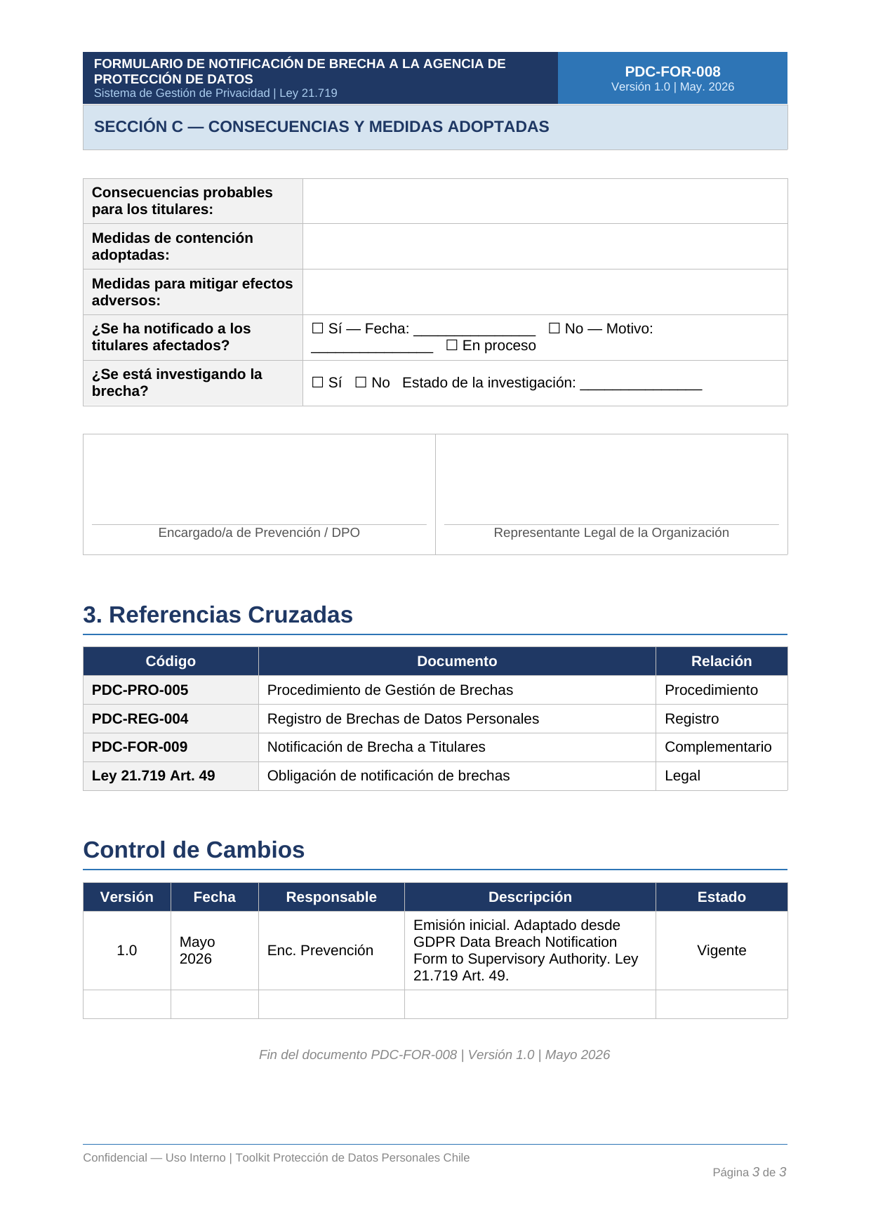 Toolkit Ley 21.719 — Protección de Datos Personales