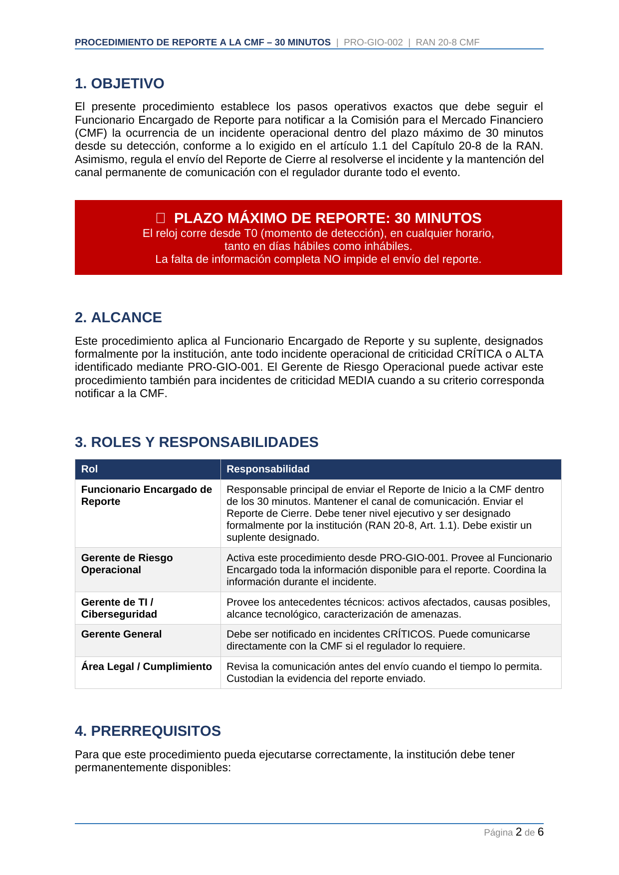 Toolkit RAN 20-8 — Gestión de Incidentes