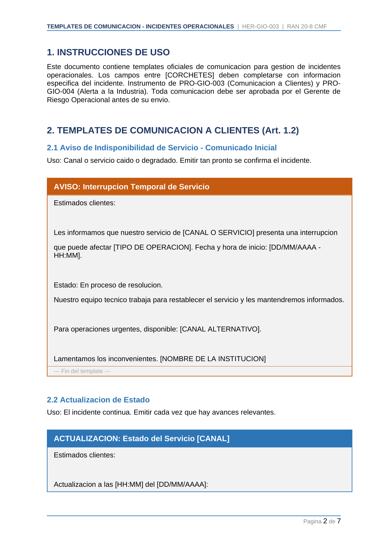 Toolkit RAN 20-8 — Gestión de Incidentes