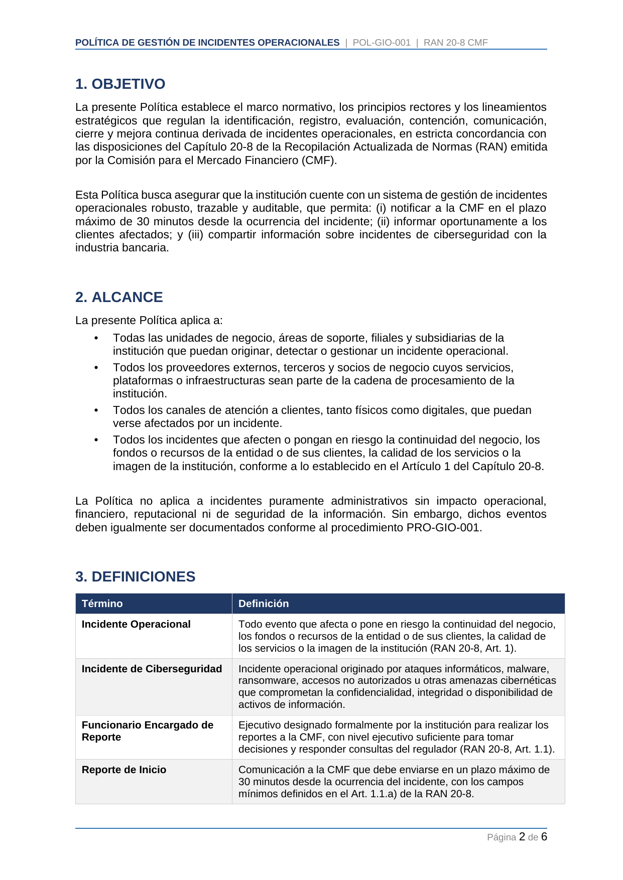 Toolkit RAN 20-8 — Gestión de Incidentes