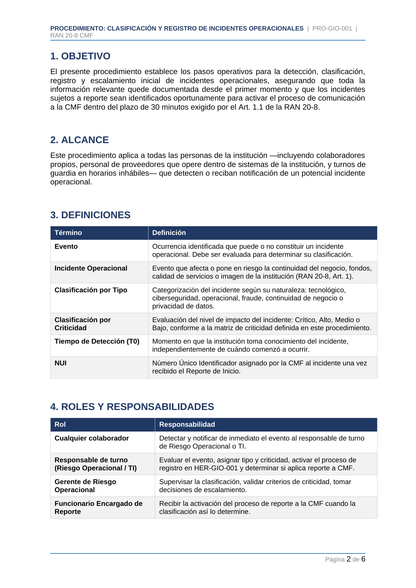 Toolkit RAN 20-8 — Gestión de Incidentes