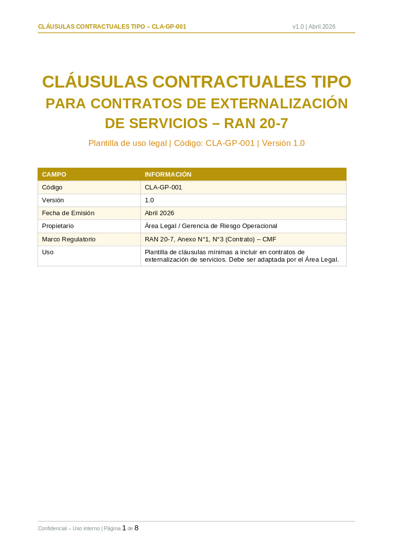 Toolkit RAN 20-9 — Continuidad Operacional