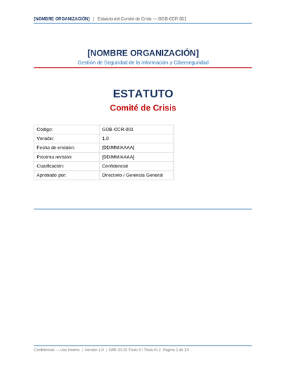 Toolkit RAN 20-9 — Continuidad Operacional