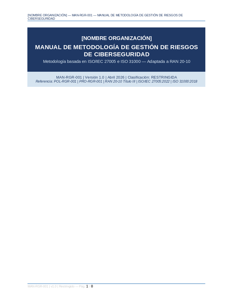Toolkit RAN 20-9 — Continuidad Operacional